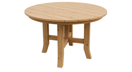 Isolated Round Wooden Table