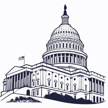 United states capitol building washington dc landmark architecture illustration