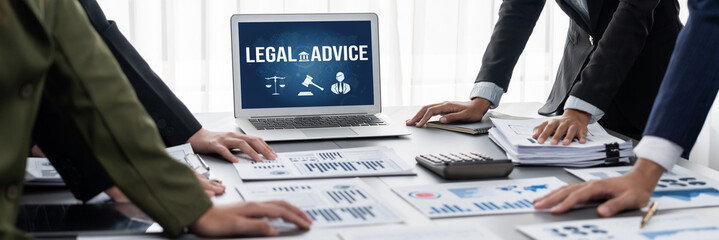 Smart legal advice website for people searching for brisk law knowledge in digital device screen...