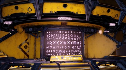 Unidentified Artifact Console with Alien Glyphs
