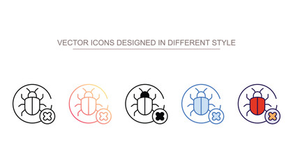 Pest Free Zone icon design with white background stock illustration