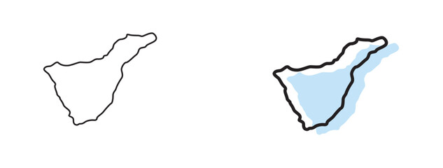 tenerife map, tenerife vector, tenerife outline, tenerife spain