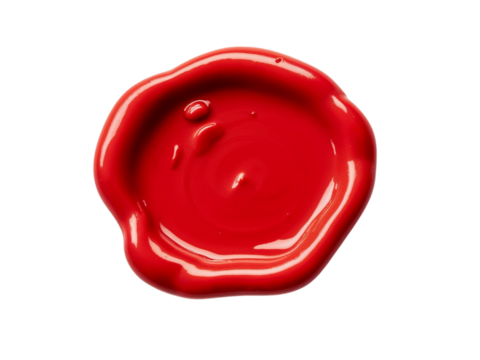 Red wax seal stamp isolated on transparent background