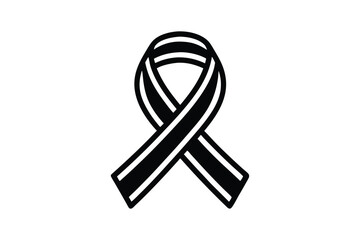 Silhouette art illustration of a commemorative ribbon for Veterans Day.eps