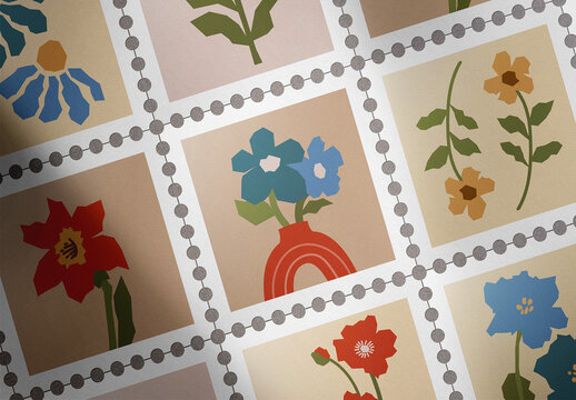 Postage Stamps Mockup