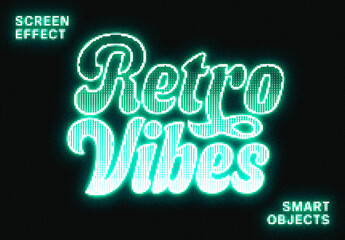 Retro Screen Text & Logo Effect Mockup