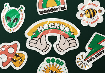Wrinkled Sticker Mockup