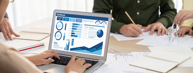 Business data dashboard provide business intelligence analytic for marketing strategy planning...