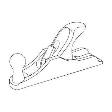 hand plane outline on white background clip art preview