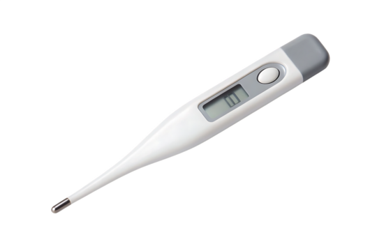 Digital thermometer isolated on a white background png ai generated