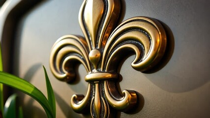 Classic Fleur-de-lis Symbol, Metallic Style, Gold Colors, Royal Heritage and Logo Concept   - Powered by Adobe