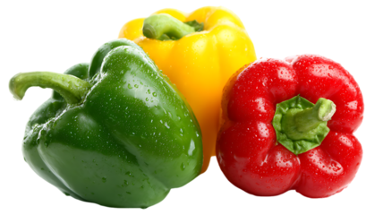 Fresh and colorful bell peppers displayed together against a deep black background