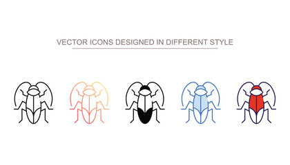Cockroach icon design with white background stock illustration