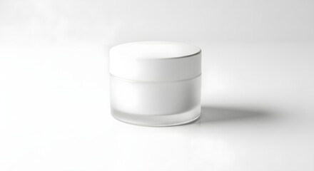 Minimalist White Cosmetic Jar Mockup