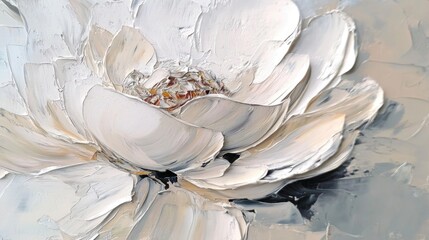 Textured white flower painting