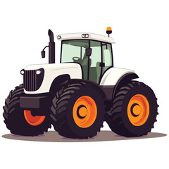 Obraz premium Tractor Vector Illustration logo with Heavy Duty tractor Icon vector on white background