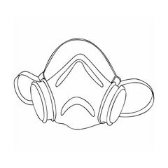 Outline illustration of a respirator face mask for personal protection from dust and hazards