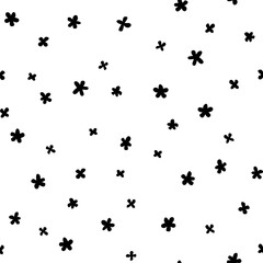 Vector seamless pattern with hand drawn cute flowers. Beautiful design for textile, wallpaper, fabric, wrapping paper and backgrounds.