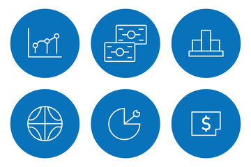 Financial profit line icon set. Money line  icon . Money management related icon set.
