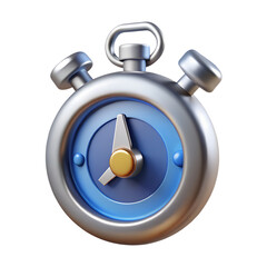 3d render of stopwatch icon isolated on transparent background