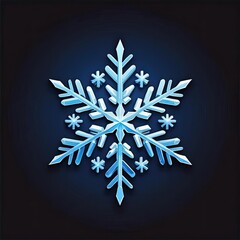 Beautifully crafted snowflake with intricate patterns and vibrant blue background representing winter elegance and nature's design