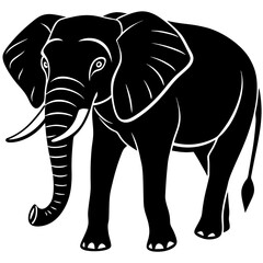 Cute gray baby elephant cartoon vector illustration for wild animal nature design