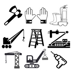 construction equipment vector set 13