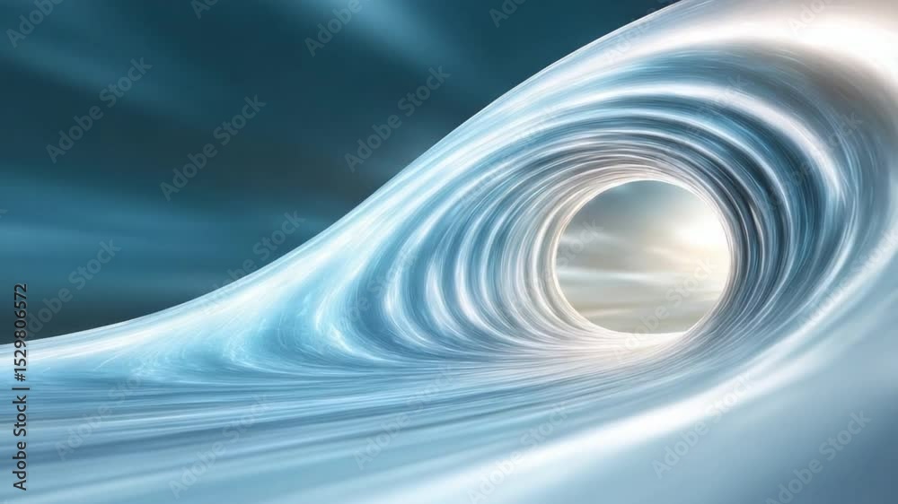 Fototapete Mystical tunnel: A mesmerizing abstract illustration of a dynamic tunnel of light, radiating a sense of forward motion. Capturing the essence of journey, transformation and infinite possibilities.