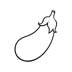 Simple line drawing of an eggplant vegetable
