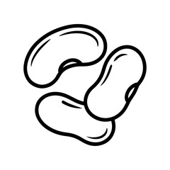 Obraz premium Three beans line art illustration