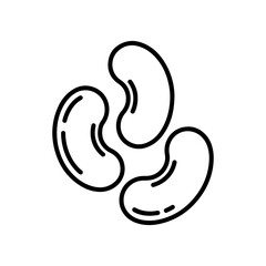 Fototapeta premium Three kidney beans line art icon illustration