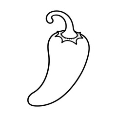 Line art illustration of a single jalapeno pepper