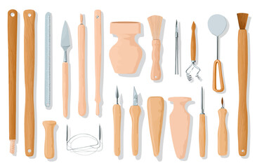 Modern Pottery Tools Collection Essential Sculpting and Shaping Instruments for Ceramic Artists