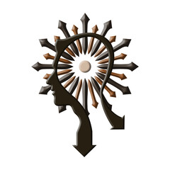 Future thinking person, innovation, artificial intelligence illustration.