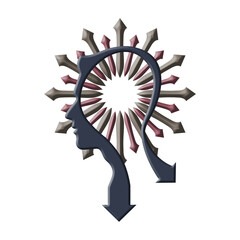 Future thinking person, innovation, artificial intelligence illustration.