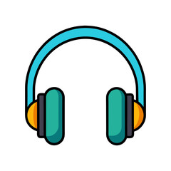 headphones icon isolated vector art illustration