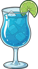 Refreshing Summer Drink with Lime Garnish in a Glass