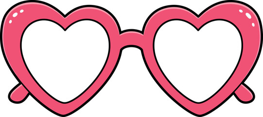 Heart-Shaped Sunglasses Summer Graphic Element