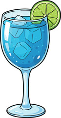Refreshing Summer Drink with Lime Garnish in a Glass