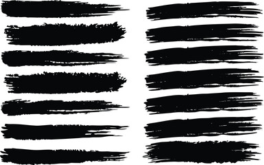 Paint grunge backgrounds, brushstrokes set on a white background
