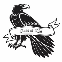 Majestic eagle class of 2026 graduation emblem design