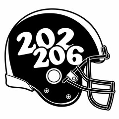 2022 2026 football helmet graphic design element