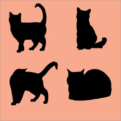 4 cat silhouette