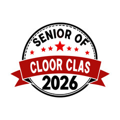 Professional red ribbon logo design cloor clas with stars on white background