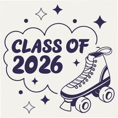 Class of 2026 graduation design, roller skate, transparent png