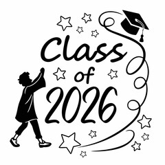 Class of 2026 graduation design graduate celebration stars