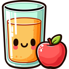 Adorable kawaii-style dessert with happy face and pastel colors, full of charm and sweetness.