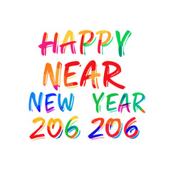 Happy near new year 206 206 colorful text design element