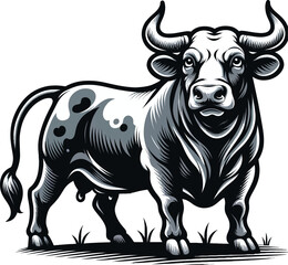 Fototapeta premium vector illustration of a bull