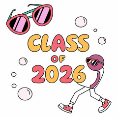 Class of 2026 graduation illustration fun design